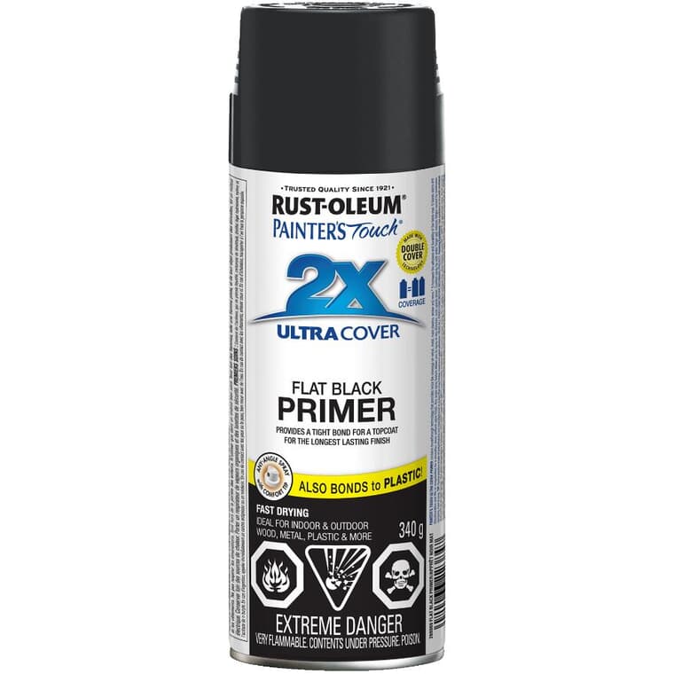 Painter's Touch 2X Ultra Cover Spray Primer - Flat Black, 340 g