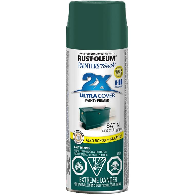 Painter's Touch 2X Ultra Cover Spray Paint - Satin Hunt Club Green, 340 g