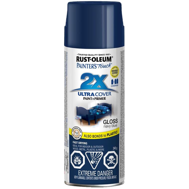Painter's Touch 2X Ultra Cover Spray Paint - Gloss Navy Blue, 340 g