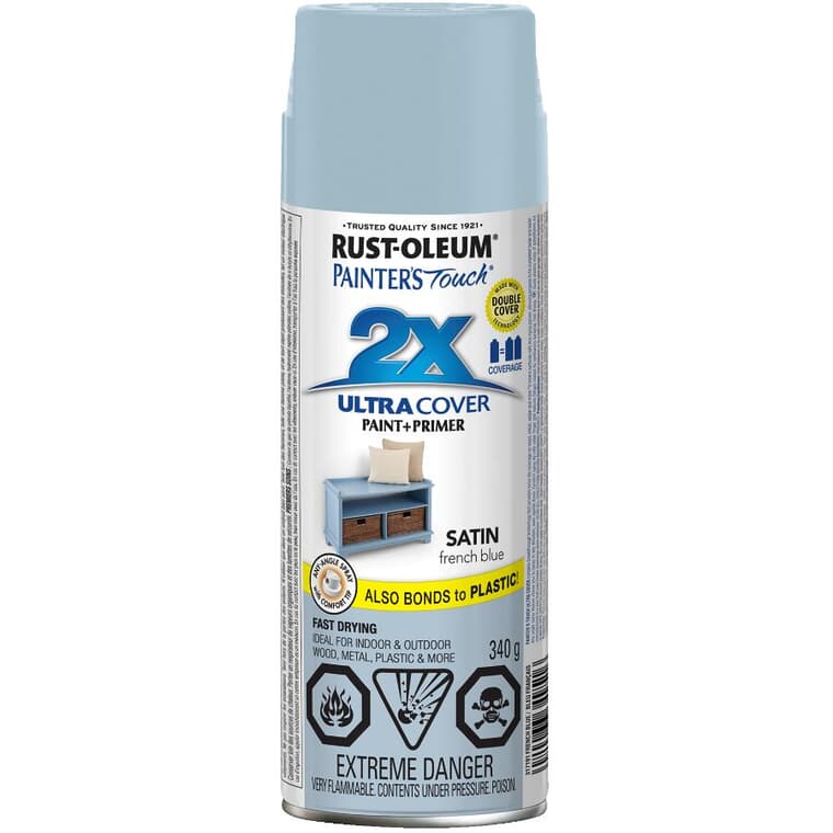 Painter's Touch 2X Ultra Cover Spray Paint - Satin French Blue, 340 g