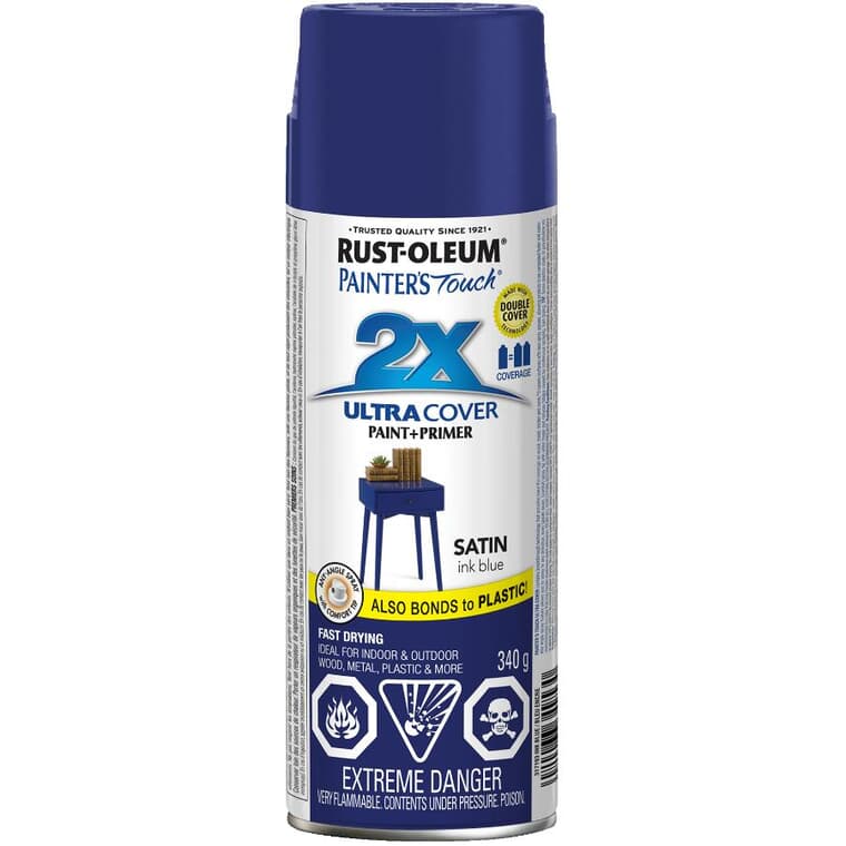 Painter's Touch 2X Ultra Cover Spray Paint - Satin Ink Blue, 340 g