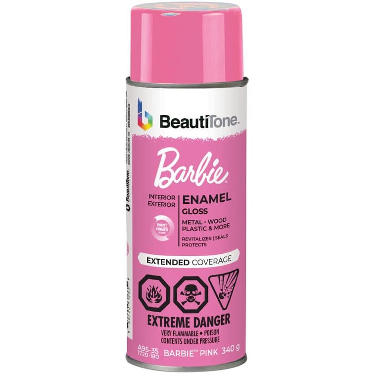 Solvent Enamel Spray Paint - Gloss Barbie Pink, 340 g