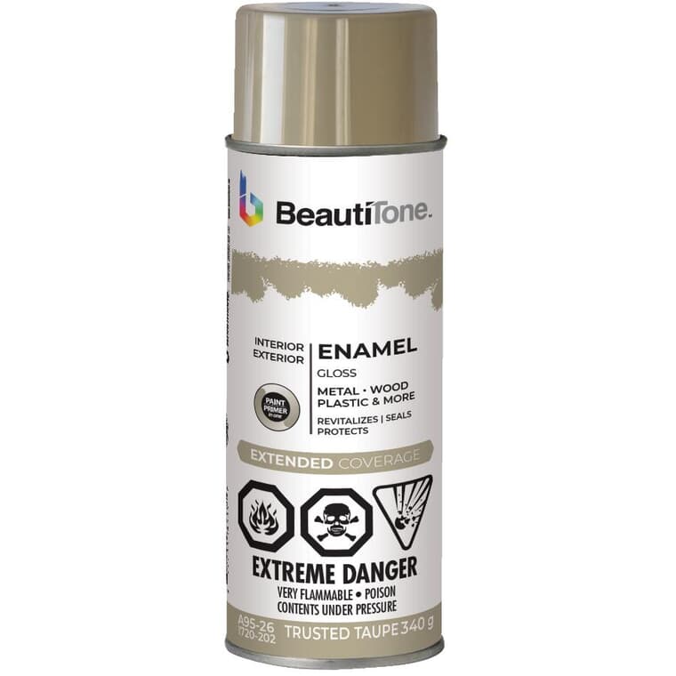 Enamel Interior / Exterior Spray Paint - Gloss Trusted Taupe, 340 g