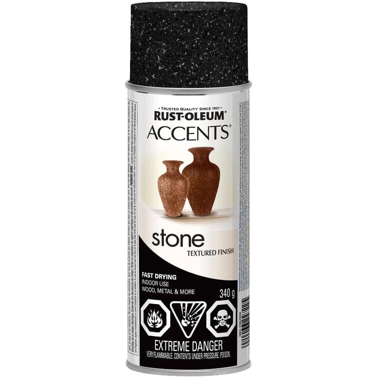 Accents Textured Spray Paint - Black Granite Stone, 340 g