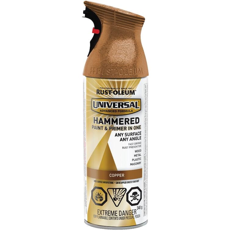 Universal Hammered Spray Paint & Primer - Copper, 340 g