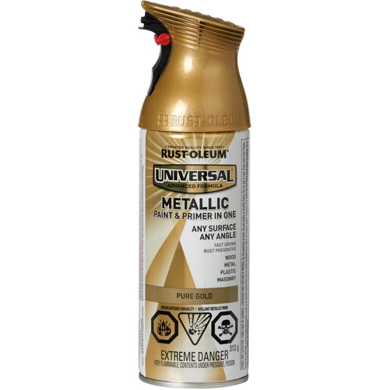 Universal Metallic Spray Paint & Primer - Pure Gold, 312 g