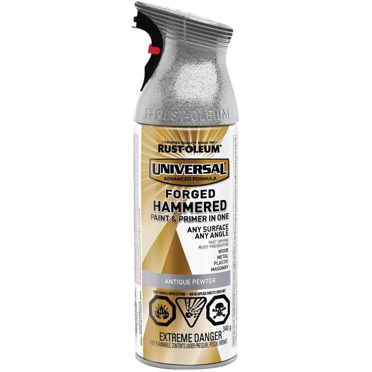 Universal Hammered Spray Paint & Primer - Pewter, 340 g