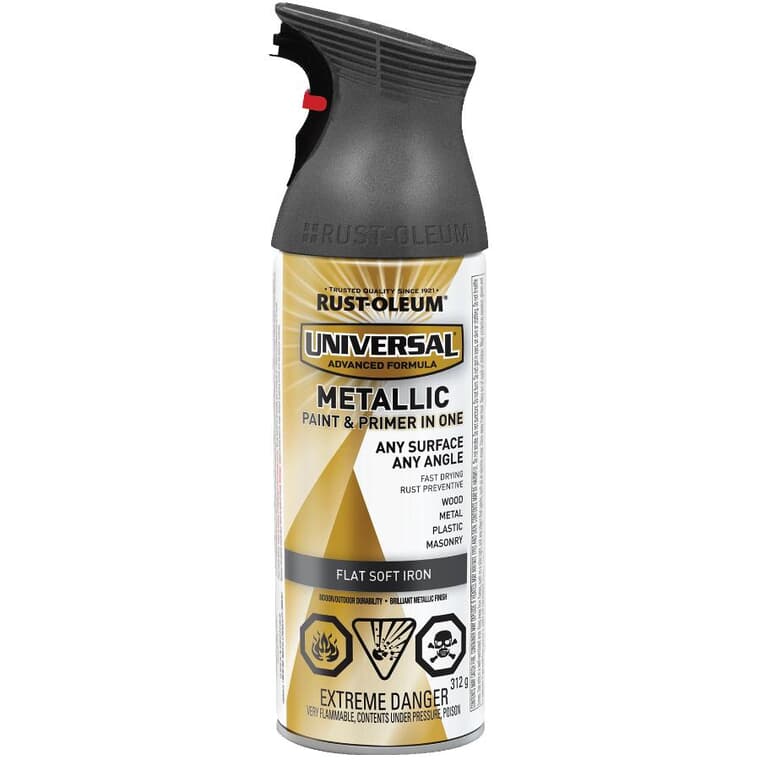 Universal Metallic Spray Paint & Primer - Soft Iron, 312 g