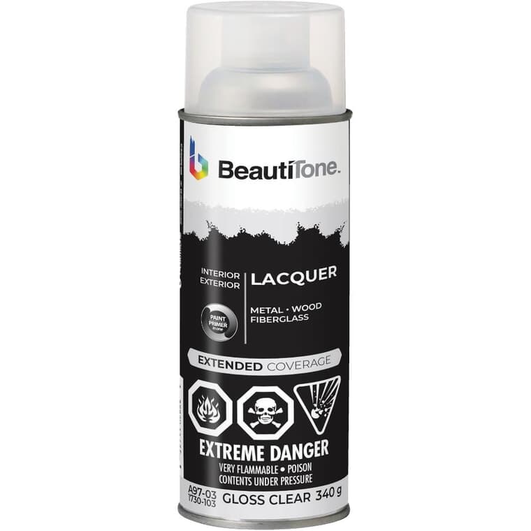Lacquer Spray Paint - Gloss Clear, 340 g