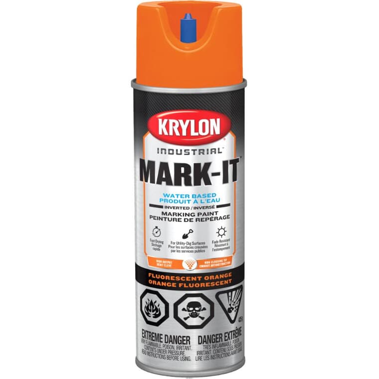 Peinture à base d'eau pour marquage en aérosol Professional, orange sécurité, 425 g