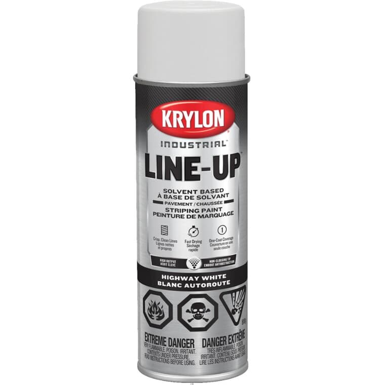 Professional Solvent-Based Striping Spray Paint - Highway White, 510 g