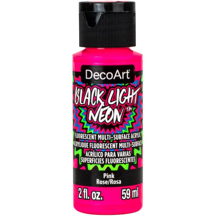 Black Light Neon Craft Paint - Pink, 2 oz