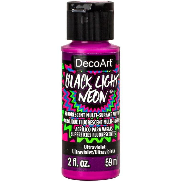Black Light Neon Craft Paint - Ultraviolet, 2 oz