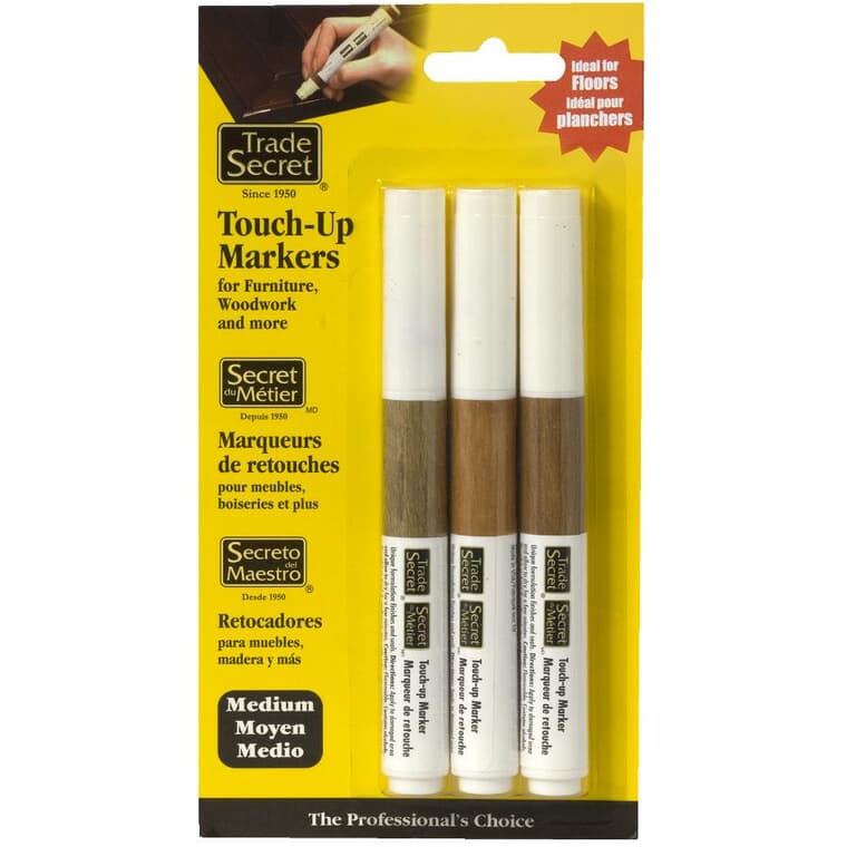 Paquet de 3 crayons de retouche pour bois teint aux tons moyens
