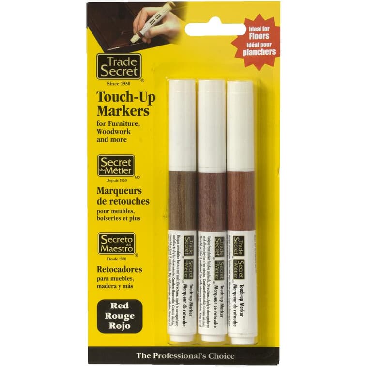 Paquet de 3 crayons de retouche pour bois teint aux tons rouges