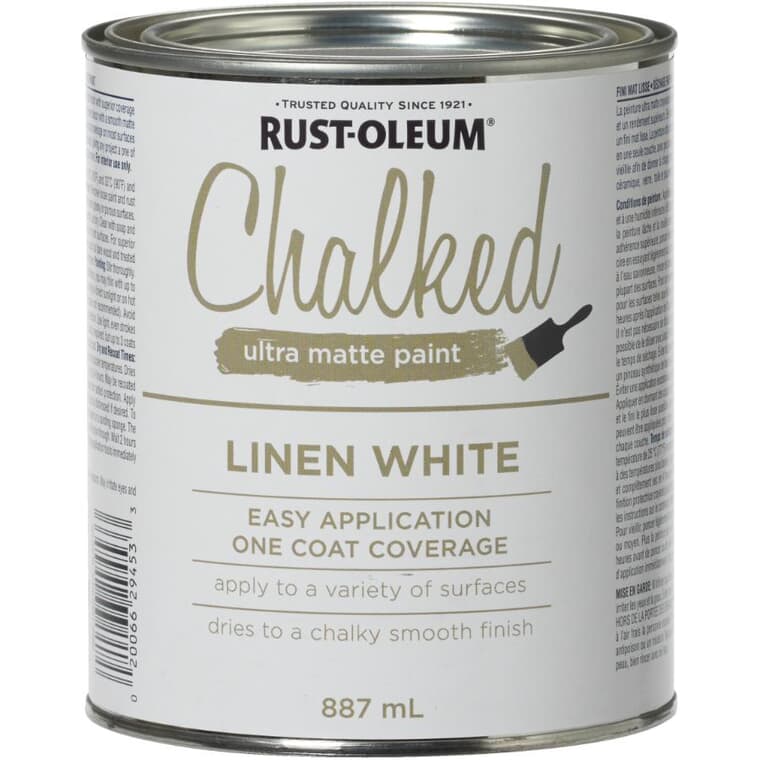 Chalked Ultra Matte Paint - White Linen, 887 ml