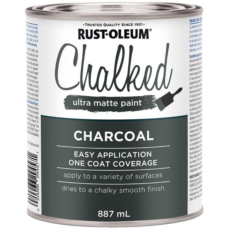 Chalked Ultra Matte Paint - Charcoal, 887 ml