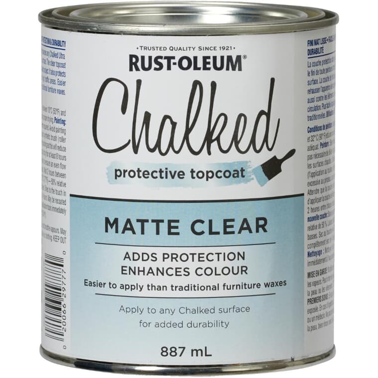 Chalked Ultra Matte Protective Topcoat Paint - Clear, 887 ml