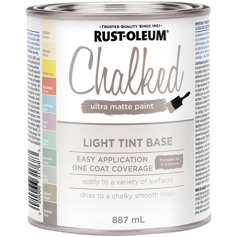 Chalked Ultra Matte Paint - Light Tint Base, 887 ml