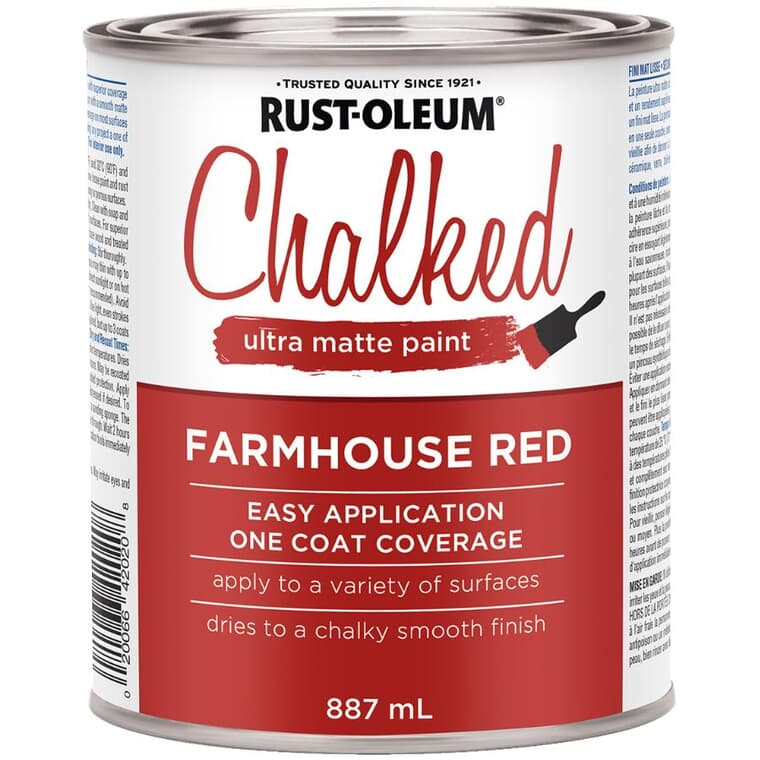 Chalked Ultra Matte Paint - Farmhouse Red, 887 ml