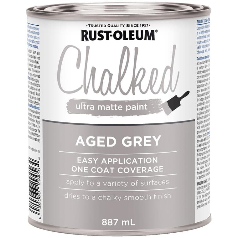 Peinture au latex ultra mate crayeuse, gris vieilli, 887 mL