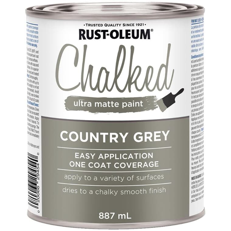 Chalked Ultra Matte Paint - Country Grey, 887 ml