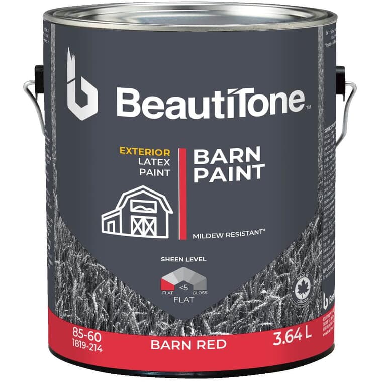 Exterior Latex Barn Paint - Barn Red, 3.64 L