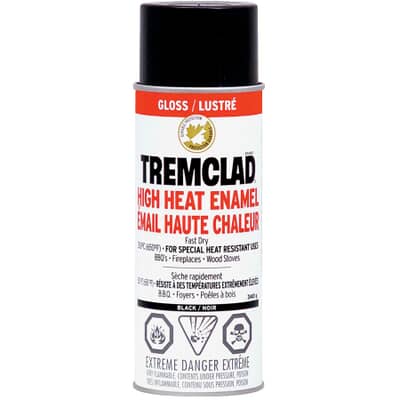 Tremclad 340g Black Gloss High Heat Enamel Alkyd Paint Home Hardware - Tremclad High Heat Paint Colours
