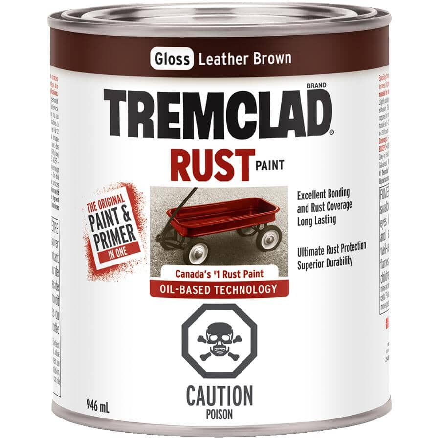 Tremclad 946ml Flat Leather Brown Alkyd, Leather Brown Paint