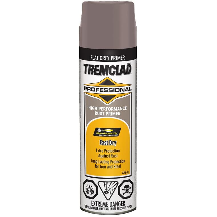 Professional High Performance Rust Enamel Spray Primer - Flat Grey, 426 g