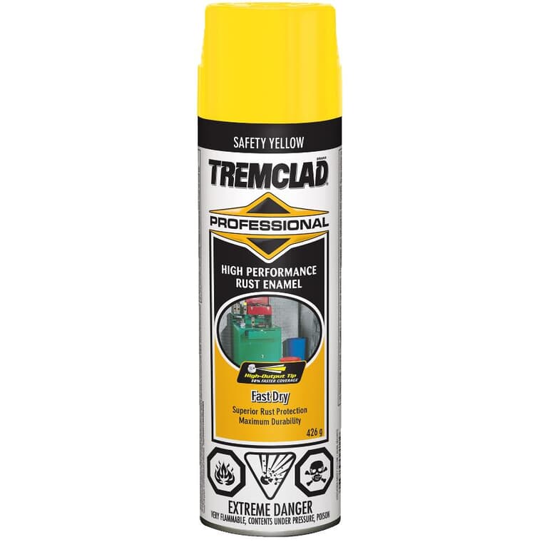 Professional High Performance Rust Enamel Spray Paint - Safety Yellow, 426 g