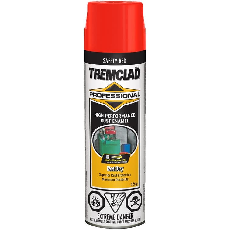 Professional High Performance Rust Enamel Spray Paint - Safety Red, 426 g