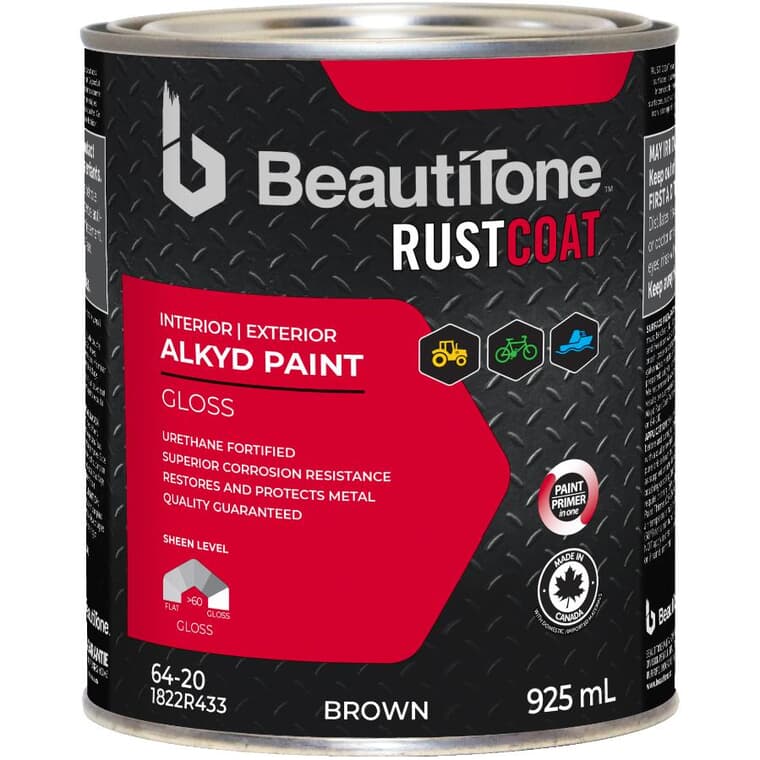 Alkyd Rust Paint - Gloss Brown, 925 ml