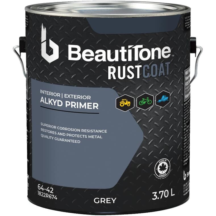 Alkyd Rust Primer - Grey, 3.7 L