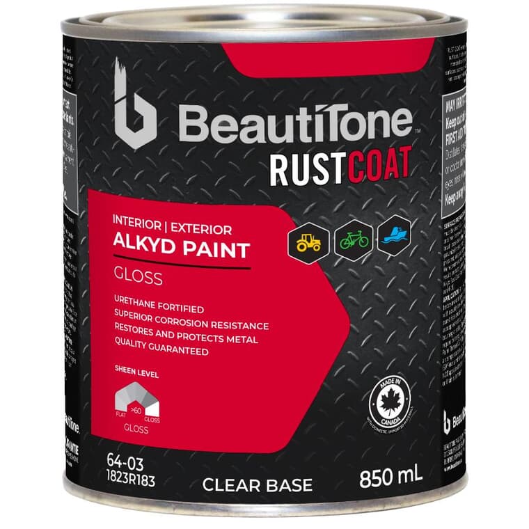 Alkyd Rust Paint - Gloss Clear Base, 850 ml