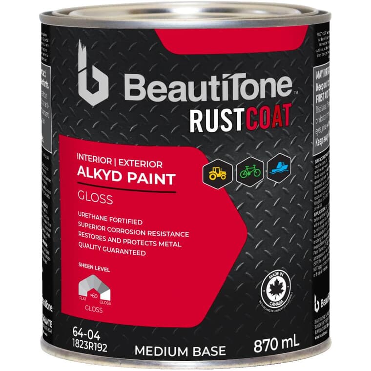 Alkyd Rust Paint - Gloss Medium Base, 870 ml