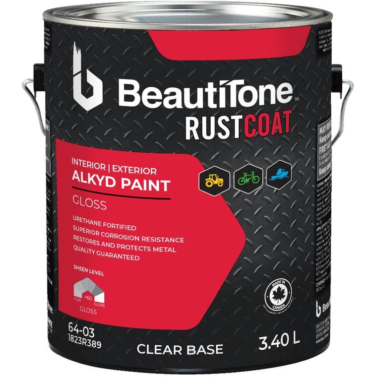 Alkyd Rust Paint - Gloss Clear Base, 3.4 L