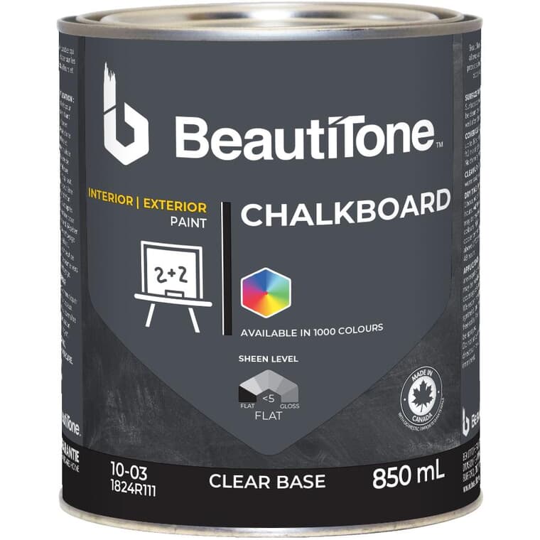Interior / Exterior Chalkboard Paint - Clear Base, 850 ml