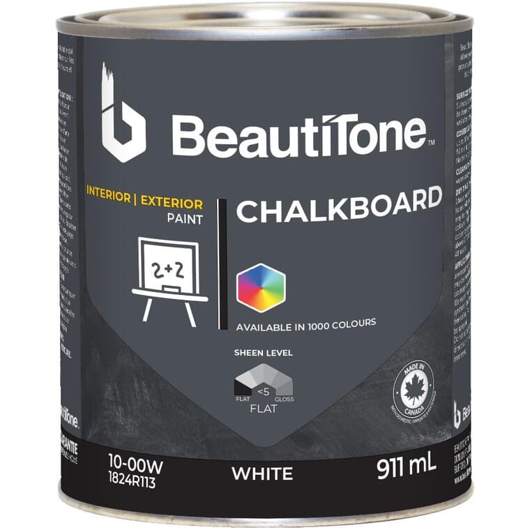 Interior / Exterior Chalkboard Paint - White, 911 ml