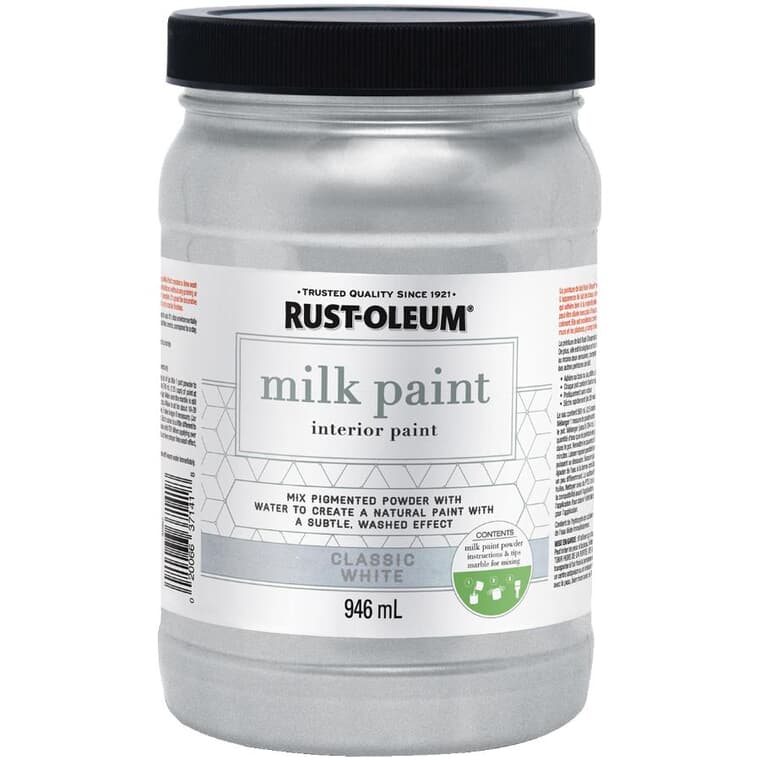 Peinture de lait pour intérieur, blanc classique, 946 ml