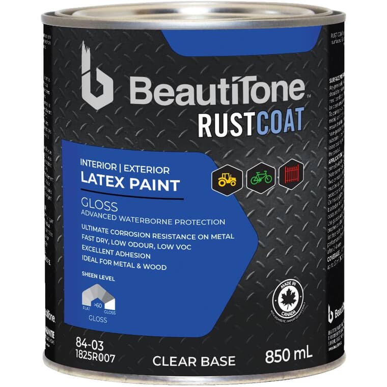 Latex Rust Paint - Gloss Clear Base, 850 ml