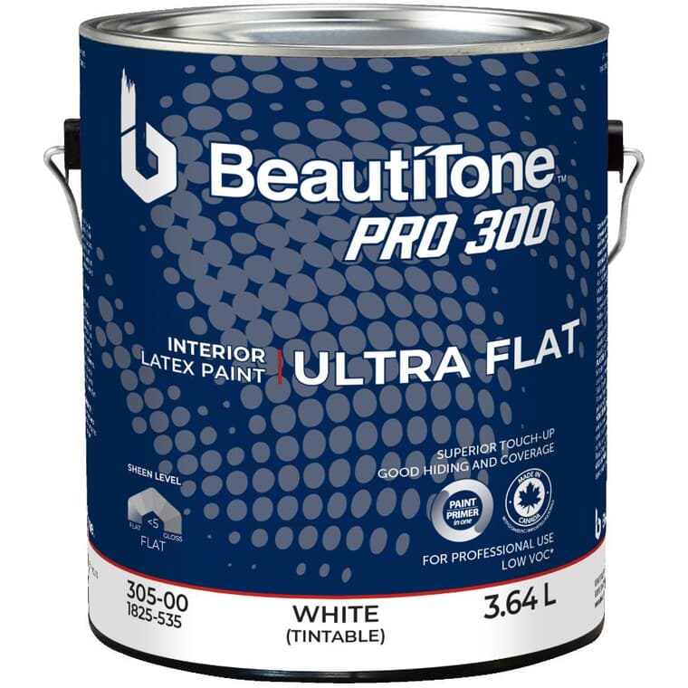 Interior Latex Ultra Flat Touch-Up Paint - White, 3.64 L