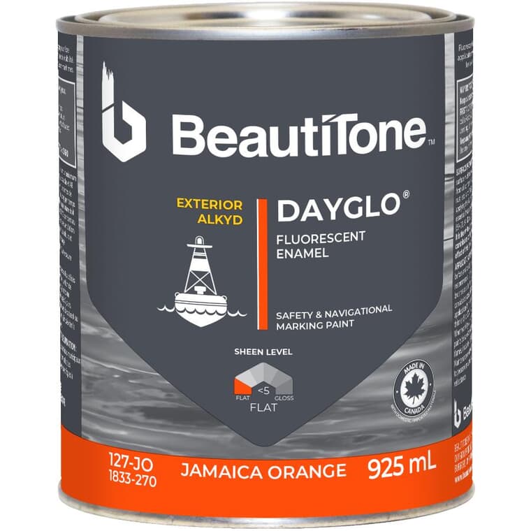Exterior DayGlo Fluorescent Enamel Paint - Jamaica Orange, 925 ml