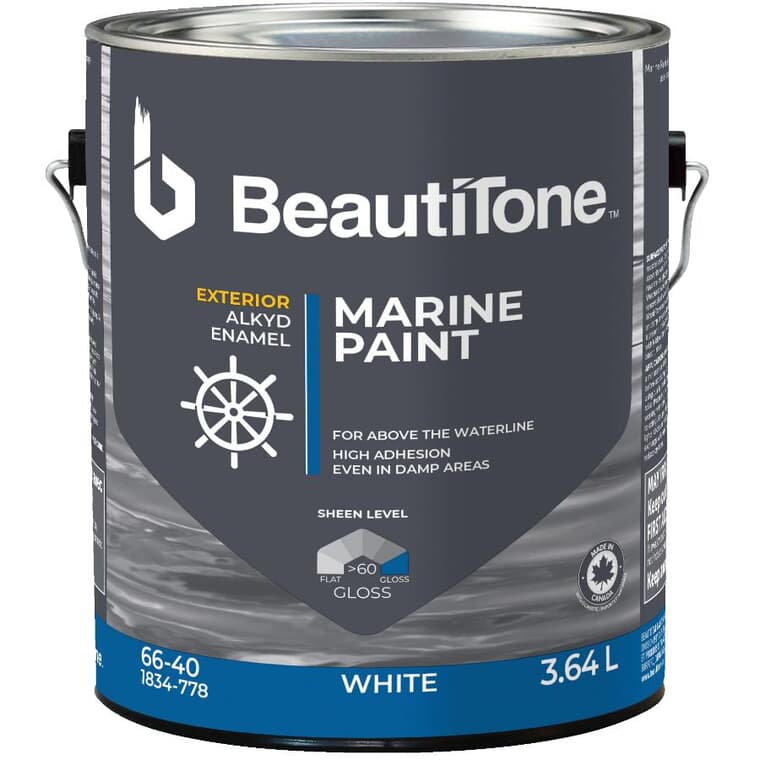 Alkyd Marine Paint - White, 3.64 L