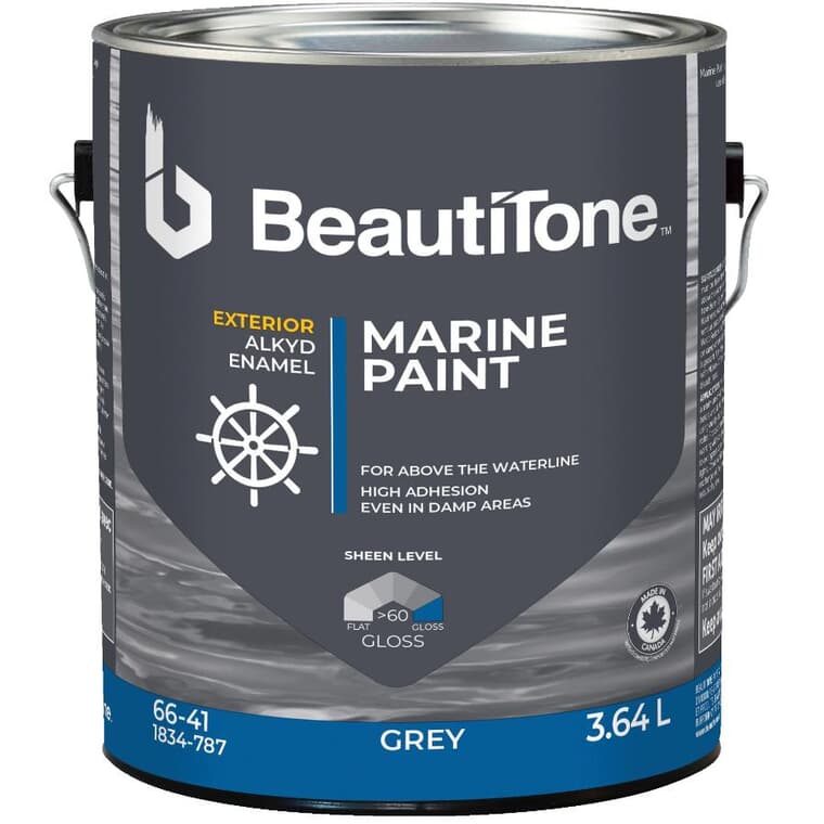 Peinture à l'alkyde pour bateau, gris, 3,64 L