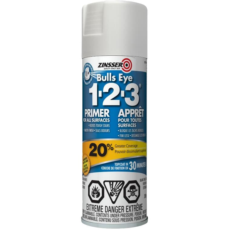 Bulls Eye 1-2-3 Latex Primer-Sealer Spray - White, 369 g
