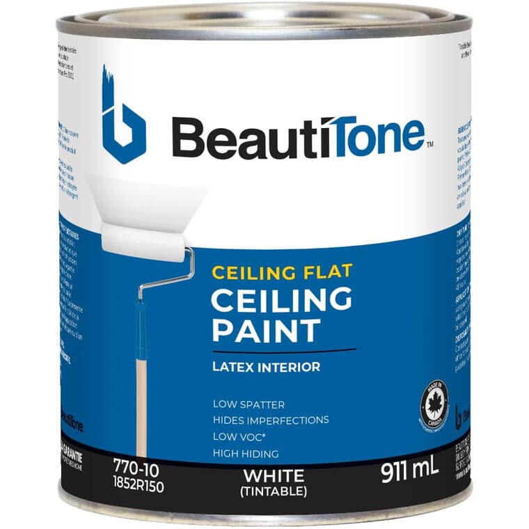 Latex Ceiling Paint - Flat White, 911 ml