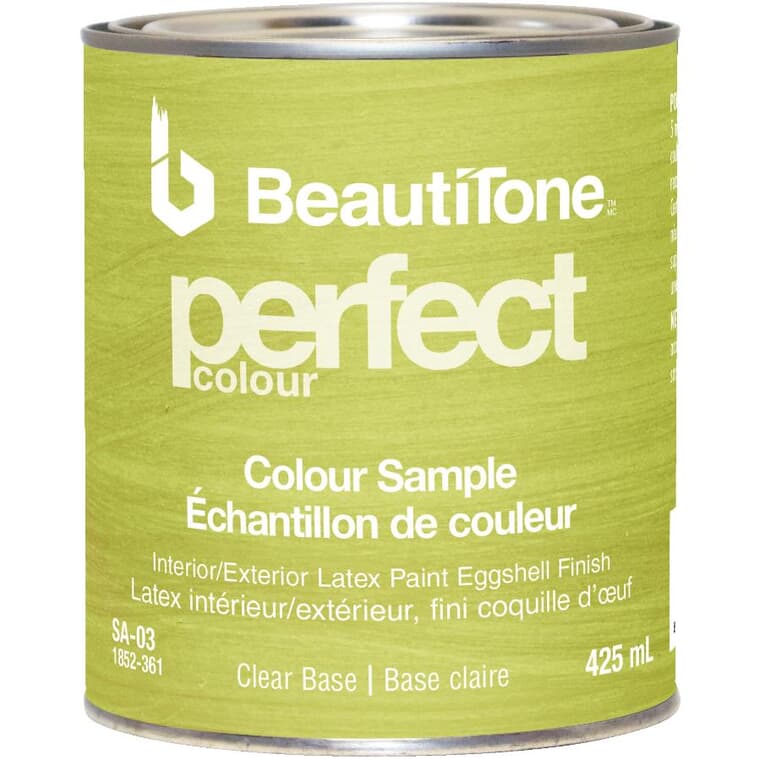 Échantillon de couleur Perfect Colour pour intérieur et extérieur latex coquille d'oeuf, base claire, 425 ml