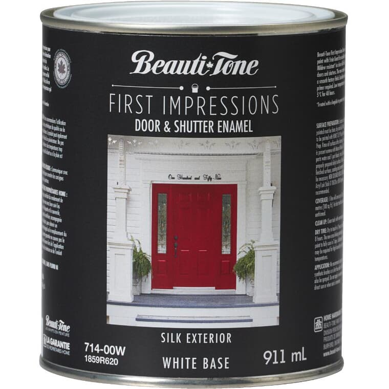 Exterior First Impressions Door & Shutter Acrylic Latex Paint - White Base, 911 ml