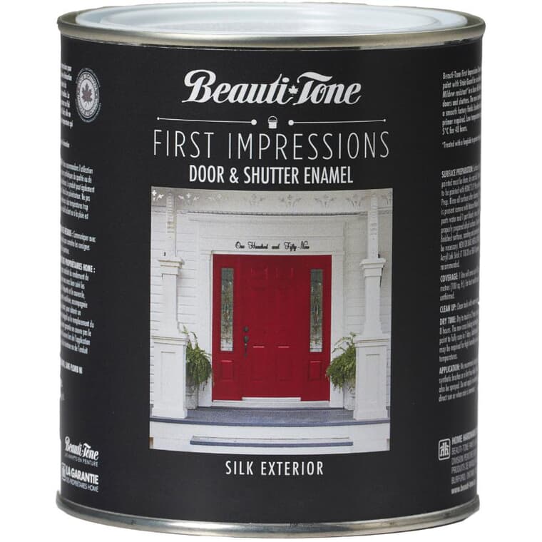 Exterior First Impressions Door & Shutter Acrylic Latex Paint - Black, 925 ml